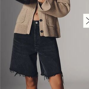 AGOLDE Indra Denim Bermuda Shorts Short Hip Slung Baggy Size 29 Black NWT